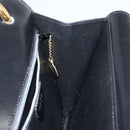 CELINE Hand Bag Leather Black Gold Auth gh890-20
