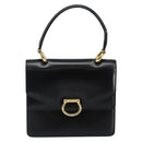 CELINE Hand Bag Leather Black Gold Auth gh890-13