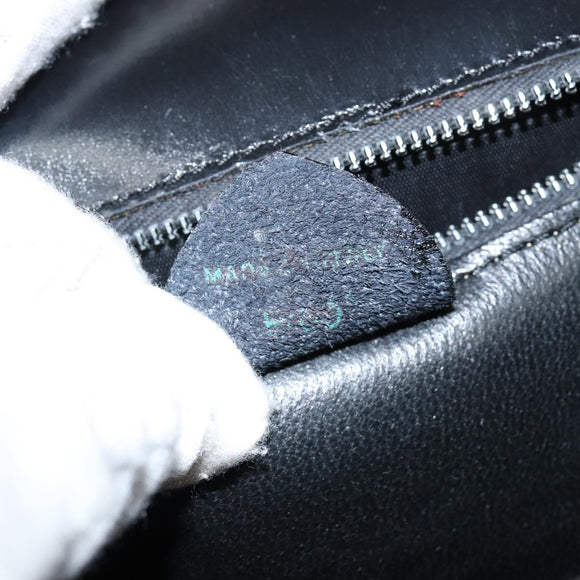 CELINE Hand Bag Leather Black Gold Auth gh890