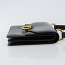 CELINE Hand Bag Leather Black Gold Auth gh890-3