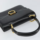CELINE Hand Bag Leather Black Gold Auth gh890-6