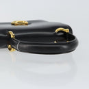 CELINE Hand Bag Leather Black Gold Auth gh890-7