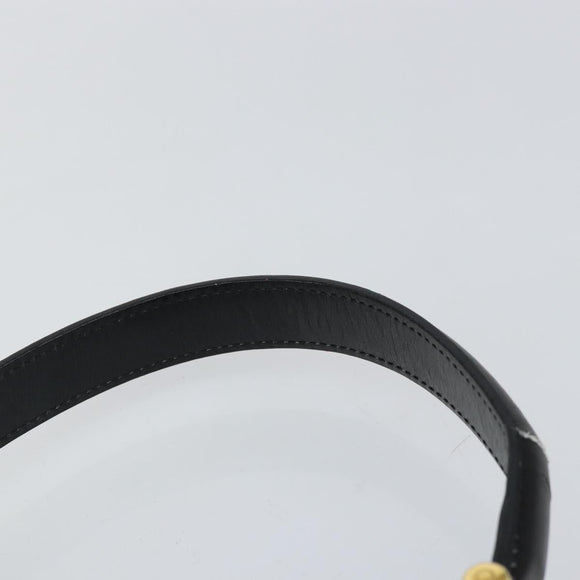 CELINE Hand Bag Leather Black Gold Auth gh890