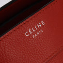 CELINE Luggage Hand Bag Leather 2way Orange Silver Auth gh891-17