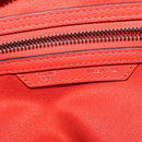 CELINE Luggage Hand Bag Leather 2way Orange Silver Auth gh891-18