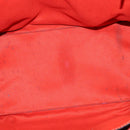 CELINE Luggage Hand Bag Leather 2way Orange Silver Auth gh891-10