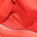 CELINE Luggage Hand Bag Leather 2way Orange Silver Auth gh891-19