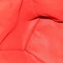 CELINE Luggage Hand Bag Leather 2way Orange Silver Auth gh891-20