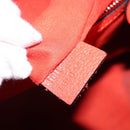 CELINE Luggage Hand Bag Leather 2way Orange Silver Auth gh891-12