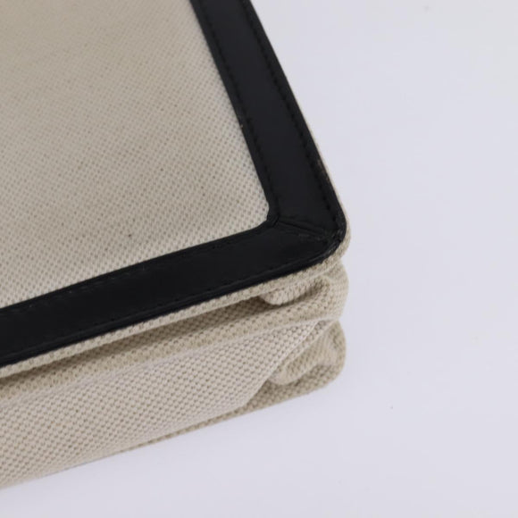 BALENCIAGA Shoulder Bag Canvas Leather White Silver 339937 Auth gh893