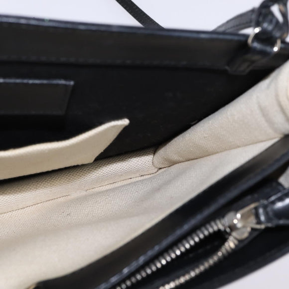 BALENCIAGA Shoulder Bag Canvas Leather White Silver 339937 Auth gh893