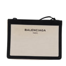 BALENCIAGA Shoulder Bag Canvas Leather White Silver 339937 Auth gh893-13