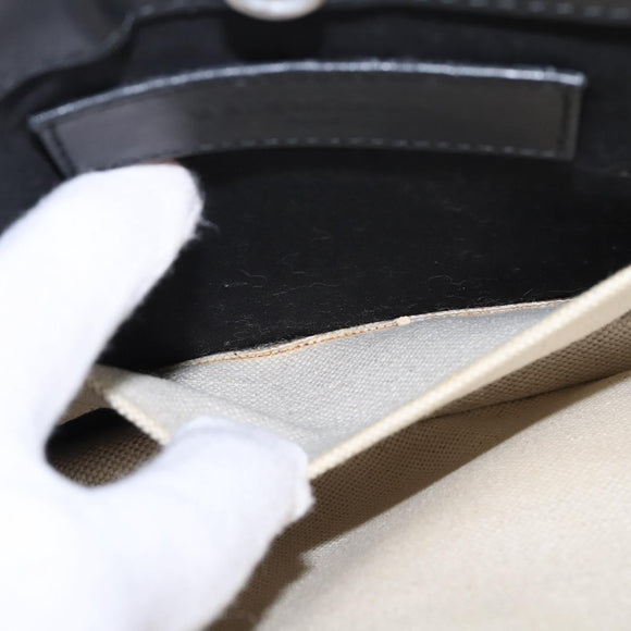 BALENCIAGA Shoulder Bag Canvas Leather White Silver 339937 Auth gh893