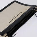 BALENCIAGA Shoulder Bag Canvas Leather White Silver 339937 Auth gh893-6