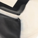 BALENCIAGA Navy Cabas M Bag Canvas Leather White Black Silver 581292 Auth gh894-14