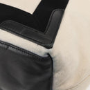 BALENCIAGA Navy Cabas M Bag Canvas Leather White Black Silver 581292 Auth gh894-16