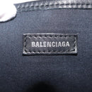 BALENCIAGA Navy Cabas M Bag Canvas Leather White Black Silver 581292 Auth gh894-17