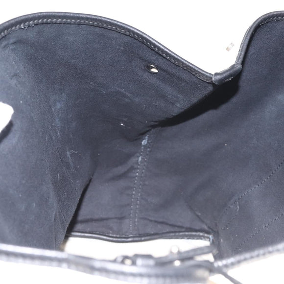 BALENCIAGA Navy Cabas M Bag Canvas Leather White Black Silver 581292 Auth gh894