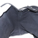 BALENCIAGA Navy Cabas M Bag Canvas Leather White Black Silver 581292 Auth gh894-19
