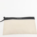 BALENCIAGA Navy Cabas M Bag Canvas Leather White Black Silver 581292 Auth gh894-20