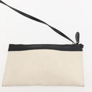 BALENCIAGA Navy Cabas M Bag Canvas Leather White Black Silver 581292 Auth gh894-21