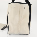 BALENCIAGA Navy Cabas M Bag Canvas Leather White Black Silver 581292 Auth gh894-3