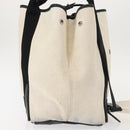 BALENCIAGA Navy Cabas M Bag Canvas Leather White Black Silver 581292 Auth gh894-4