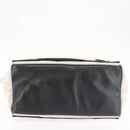 BALENCIAGA Navy Cabas M Bag Canvas Leather White Black Silver 581292 Auth gh894-5