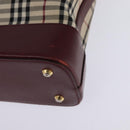 BURBERRY Nova Check Tote Bag Canvas Leather Beige Gold Auth gh896-9