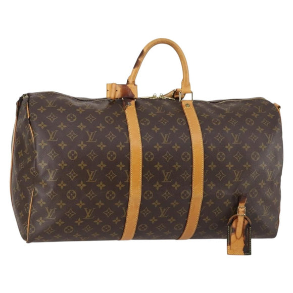 LOUIS VUITTON Monogram Keepall Bandouliere 55 Boston Bag M41414 LV Auth gh898