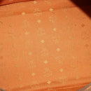 MCM Logogram Vicetos Boston Bag PVC Leather Brown Gold Auth gh901-10