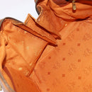 MCM Logogram Vicetos Boston Bag PVC Leder Braun Gold Auth gh901-18