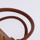 MCM Logogram Vicetos Boston Bag PVC Leather Brown Gold Auth gh901-8