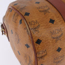 MCM Logogram Vicetos Boston Bag PVC Leather Brown Gold Auth gh902-9
