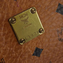 MCM Logogram Vicetos Boston Bag PVC Leather Brown Gold Auth gh902-12