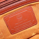 MCM Logogram Vicetos Boston Bag PVC Leather Brown Gold Auth gh902-18