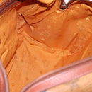 MCM Logogram Vicetos Boston Bag PVC Leather Brown Gold Auth gh902-19