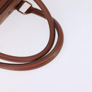 MCM Logogram Vicetos Boston Bag PVC Leather Brown Gold Auth gh902-7