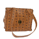 MCM Logogram Vicetos Tote Bag PVC Leather Brown Gold Auth gh903-1