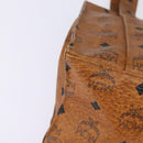 MCM Logogram Vicetos Tote Bag PVC Leather Brown Gold Auth gh903-10