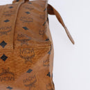 MCM Logogram Vicetos Tote Bag PVC Leather Brown Gold Auth gh903-11