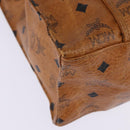 MCM Logogram Vicetos Tote Bag PVC Leather Brown Gold Auth gh903-12