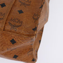 MCM Logogram Vicetos Tote Bag PVC Leather Brown Gold Auth gh903-13