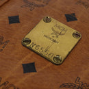 MCM Logogram Vicetos Tote Bag PVC Leather Brown Gold Auth gh903-14