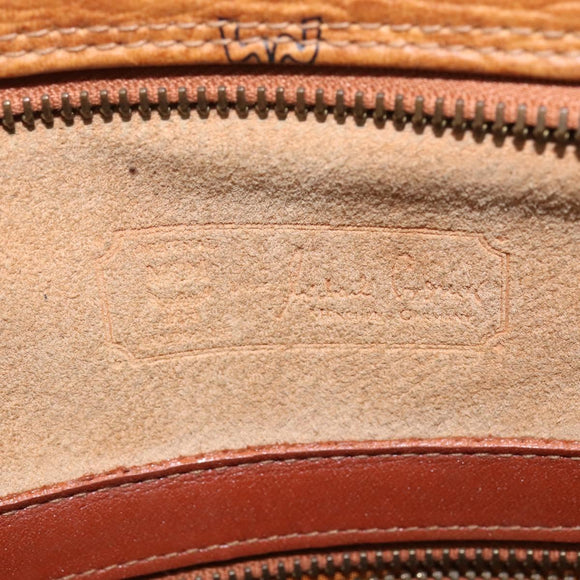 MCM Logogram Vicetos Tote Bag PVC Leather Brown Gold Auth gh903