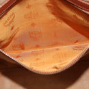 MCM Logogram Vicetos Tote Bag PVC Leather Brown Gold Auth gh903-19