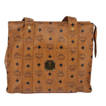 MCM Logogram Vicetos Tote Bag PVC Leather Brown Gold Auth gh903 - 0