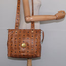 MCM Logogram Vicetos Tote Bag PVC Leather Brown Gold Auth gh903-20