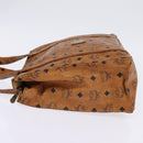 MCM Logogram Vicetos Tote Bag PVC Leather Brown Gold Auth gh903-4