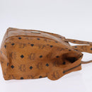 MCM Logogram Vicetos Tote Bag PVC Leather Brown Gold Auth gh903-5